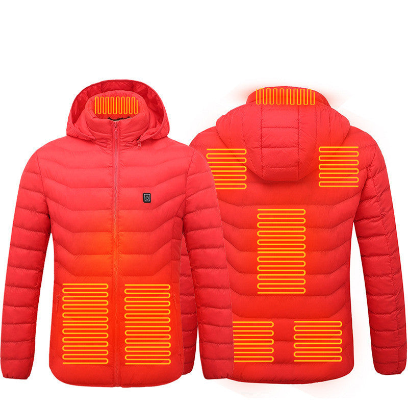 USB Heated Winter Jacket – Electric Thermal Coat with Adjustable Heating Zones