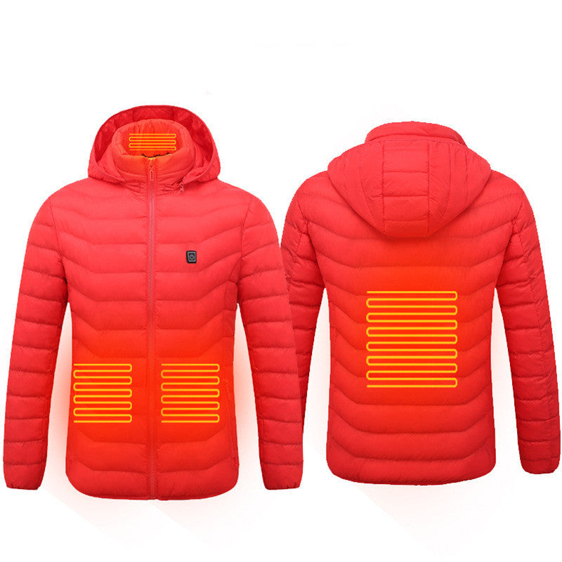 USB Heated Winter Jacket – Electric Thermal Coat with Adjustable Heating Zones