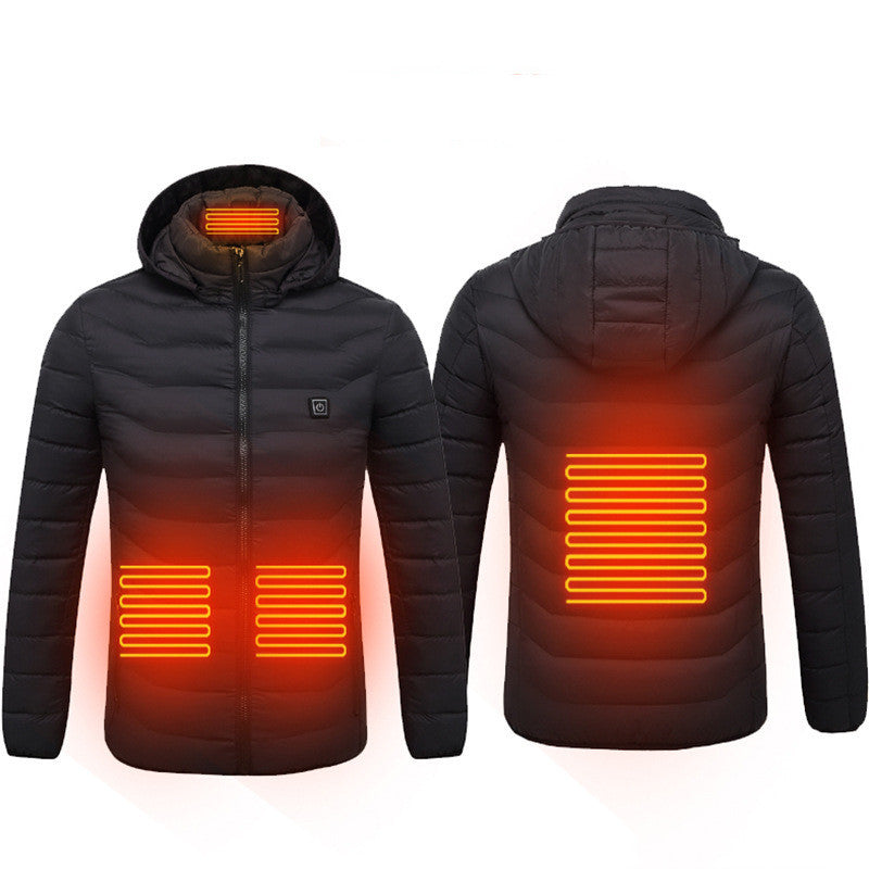 USB Heated Winter Jacket – Electric Thermal Coat with Adjustable Heating Zones