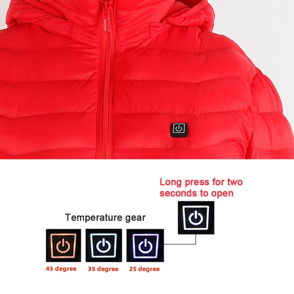 USB Heated Winter Jacket – Electric Thermal Coat with Adjustable Heating Zones