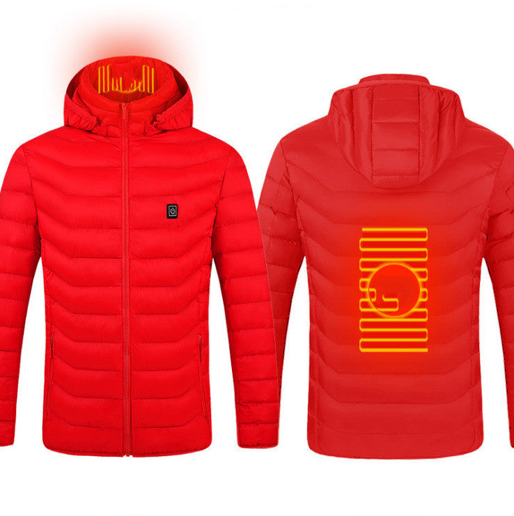 USB Heated Winter Jacket – Electric Thermal Coat with Adjustable Heating Zones