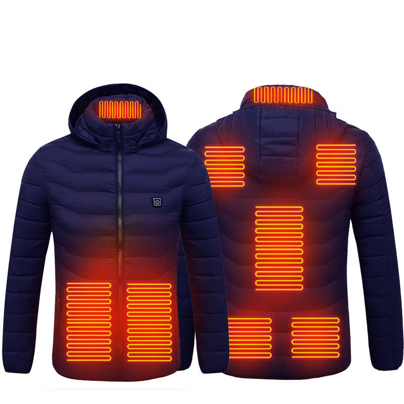 USB Heated Winter Jacket – Electric Thermal Coat with Adjustable Heating Zones