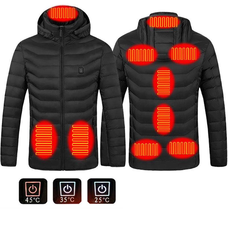 USB Heated Winter Jacket – Electric Thermal Coat with Adjustable Heating Zones