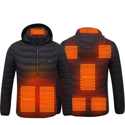 USB Heated Winter Jacket – Electric Thermal Coat with Adjustable Heating Zones